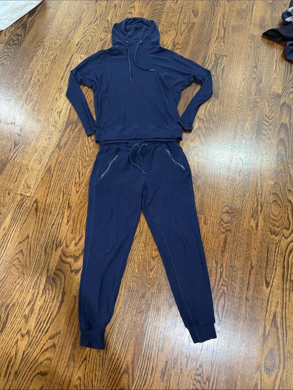 Alala Navy Knit Hoodie & Jogger Set